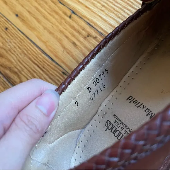 Allen Edmonds maxfield brown leather dress shoes loafer sz 7 tassel basketweave