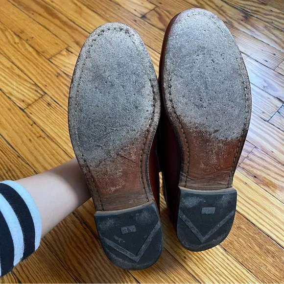 Allen Edmonds maxfield brown leather dress shoes loafer sz 7 tassel basketweave
