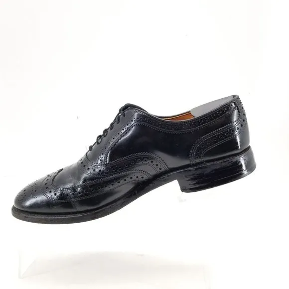 Allen Edmonds McAllister Black Leather Dress Shoes 6215 Sz 8 E Wingtip