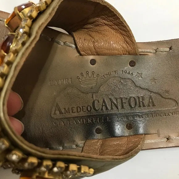 Amedeo Canfora Sandals Beaded Gold