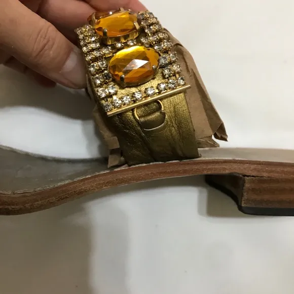 Amedeo Canfora Sandals Beaded Gold