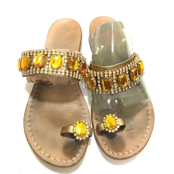 Amedeo Canfora Sandals Beaded Gold