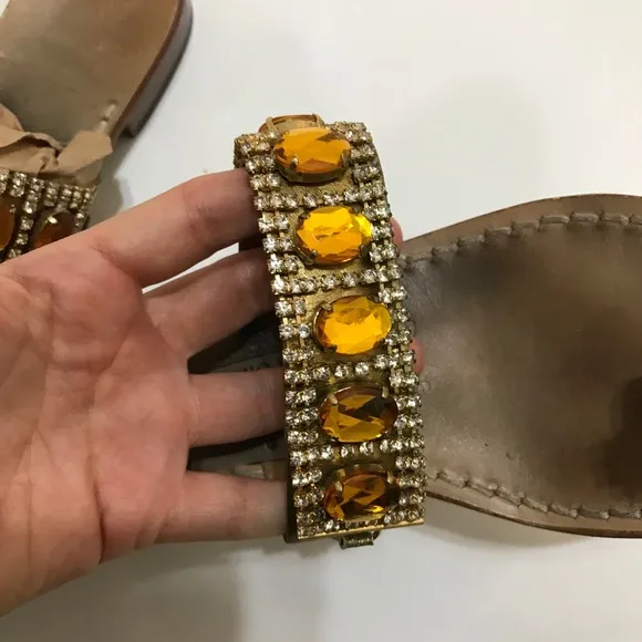 Amedeo Canfora Sandals Beaded Gold