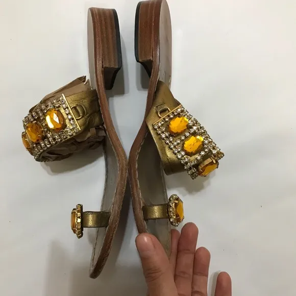 Amedeo Canfora Sandals Beaded Gold