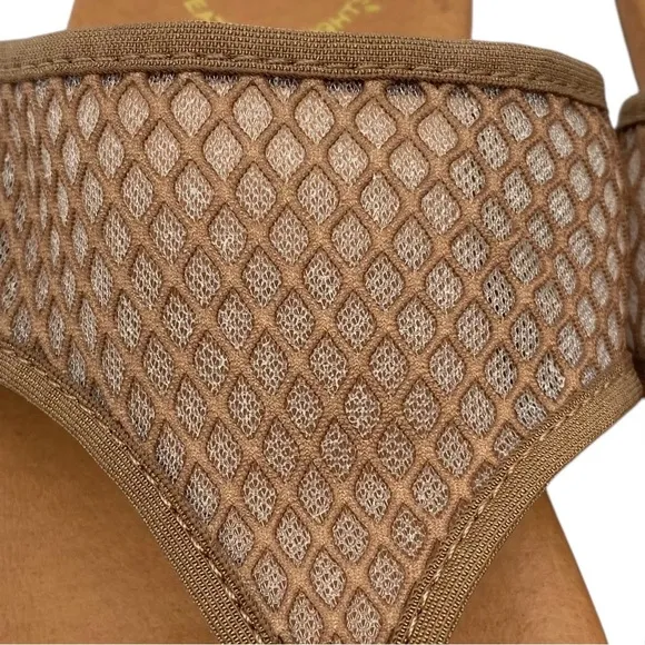 Andre Assous Womens Shoes Paige Sandals Sz 9.5 Brown Mesh Leather Flat Thong