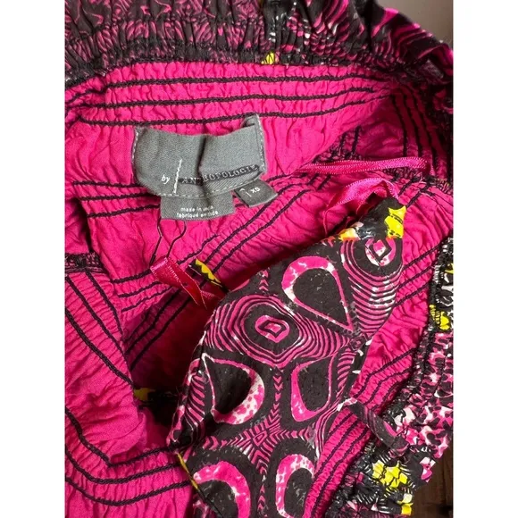 Anthropologie Smocked Abstract Midi Dress