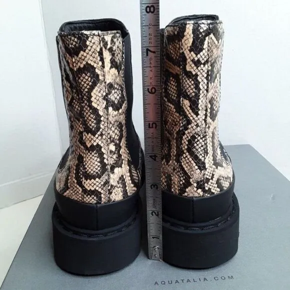 Aquatalia Holly Women's size 7.5M Python Embossed Leather Ankle Boot
