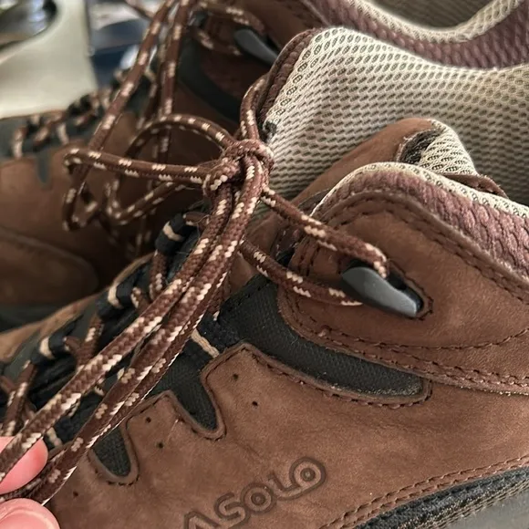Asolo Quasar Brown Leather Vibram Sole Ankle Lace Up Unisex Hiking Boots - M7/W9