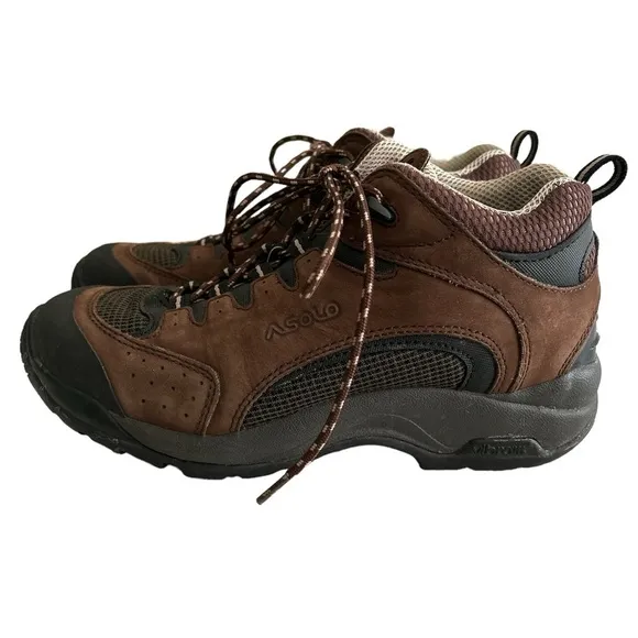 Asolo Quasar Brown Leather Vibram Sole Ankle Lace Up Unisex Hiking Boots - M7/W9