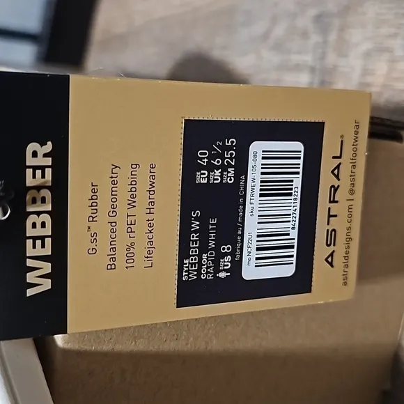 Astral Webber Cream &amp; Gray Sandals Size 8 NWT