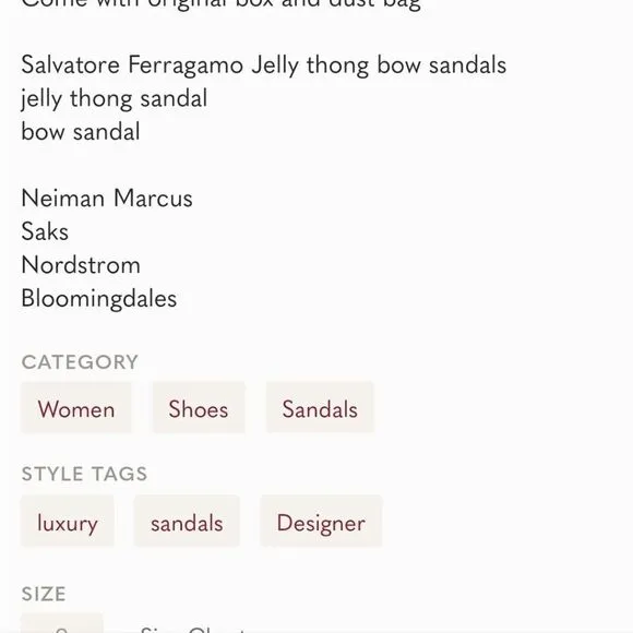 Authentic Salvatore Ferragamo Bali Sandals with box
