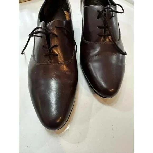 Basini Mens Leather Upper Pointed Toe‎ Lace-Up Dress Shoes Dark Brown Size 12