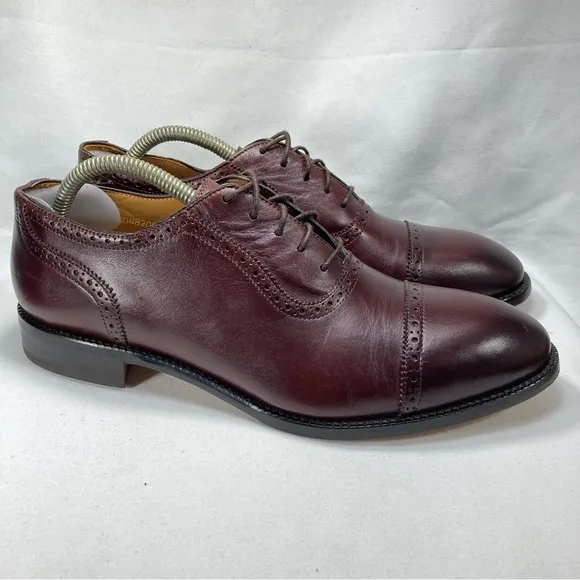 Beckett Simonon Men's Durant Cap Toe Lace Up Oxford Oak Brown Dress Shoes Sz 11