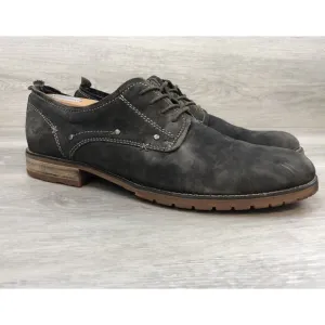 Bed Stu Dupont Men's Gray Distressed Leather Lace Up Oxford Dress Shoes US 12
