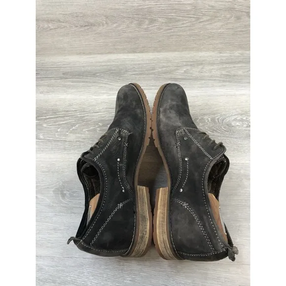 Bed Stu Dupont Men's Gray Distressed Leather Lace Up Oxford Dress Shoes US 12