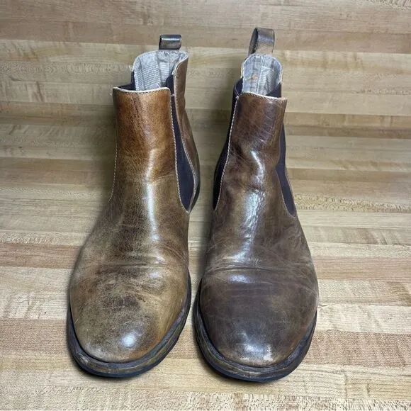 Bed Stu Mens Chelsea Boots Shoes Size 12 Brown Leather Pull On Ankle Casual