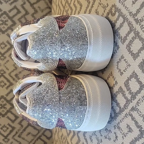 Betsey Johnson Olean Plaid Swarovski Crystal Plaid Sneakers NWOT