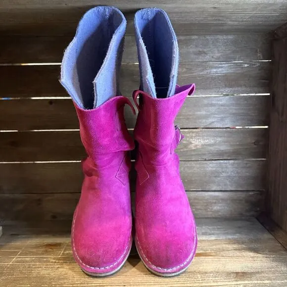 Big Kids Sorel Chipahko Purple Felt Suede Winter‎ Snow Boots Size 5 Y GUC