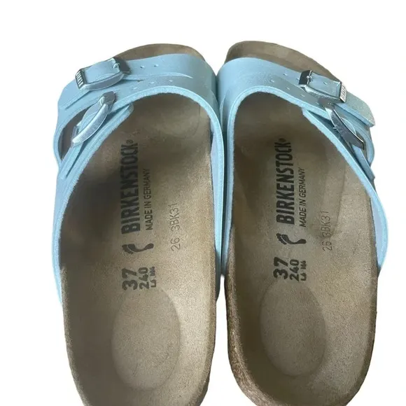 Birkenstock Arizona Birko-Flor Womens 6 Size 37 Blue NWT Sandals
