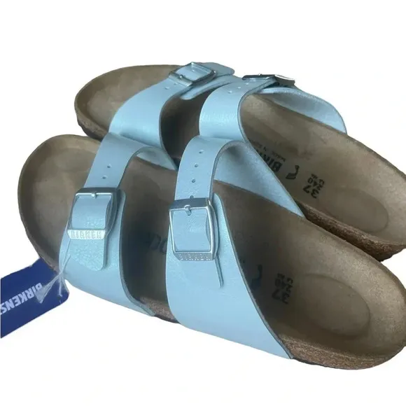 Birkenstock Arizona Birko-Flor Womens 6 Size 37 Blue NWT Sandals