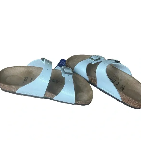 Birkenstock Arizona Birko-Flor Womens 6 Size 37 Blue NWT Sandals