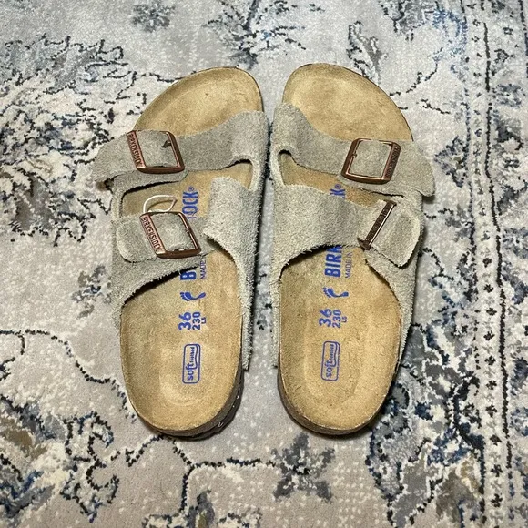 Birkenstock Arizona Suede Sandals Taupe