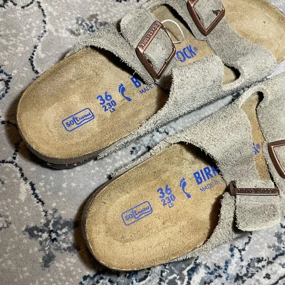 Birkenstock Arizona Suede Sandals Taupe