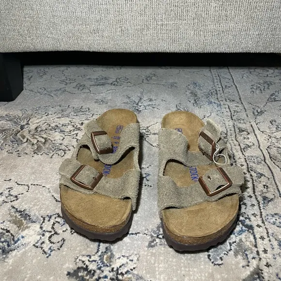 Birkenstock Arizona Suede Sandals Taupe