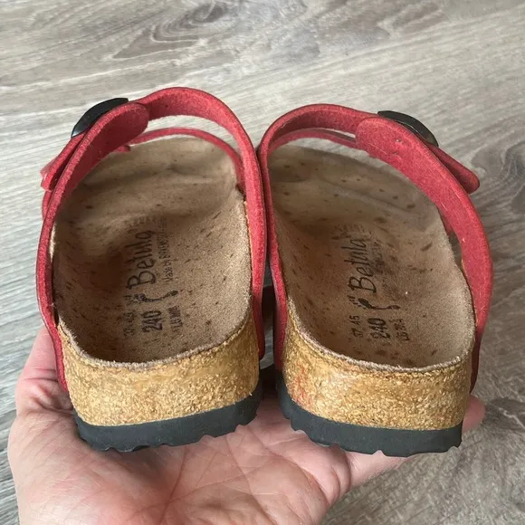 Birkenstock Betula Sydney Slides Sandals Red Birko-Flor Womens 6 EU 37