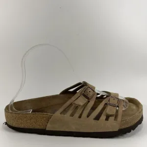 Birkenstock Granada Slide Sandals Womens Size 37 US 6-6.5 Soft FB Tan Leather