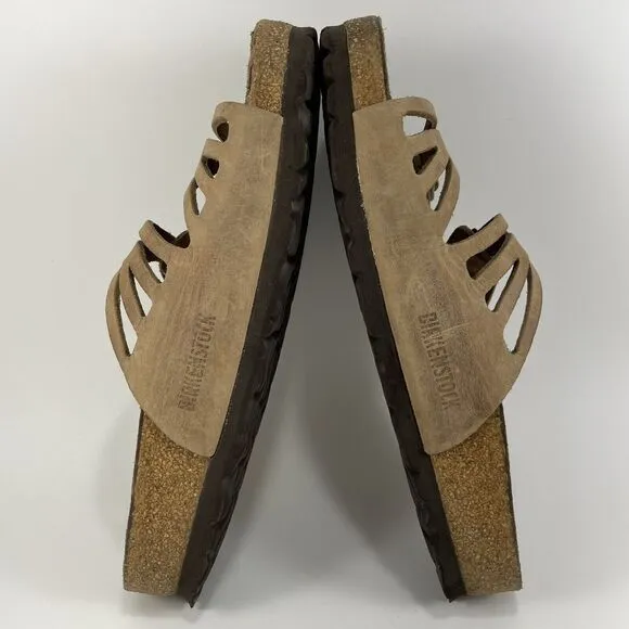 Birkenstock Granada Slide Sandals Womens Size 37 US 6-6.5 Soft FB Tan Leather