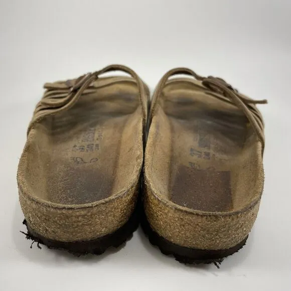 Birkenstock Granada Slide Sandals Womens Size 37 US 6-6.5 Soft FB Tan Leather