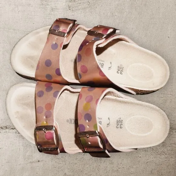 Birkenstock Kids Arizona Sandals Polka Dot Pink – Size 32 EU / US 1 – Germany