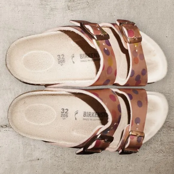 Birkenstock Kids Arizona Sandals Polka Dot Pink – Size 32 EU / US 1 – Germany