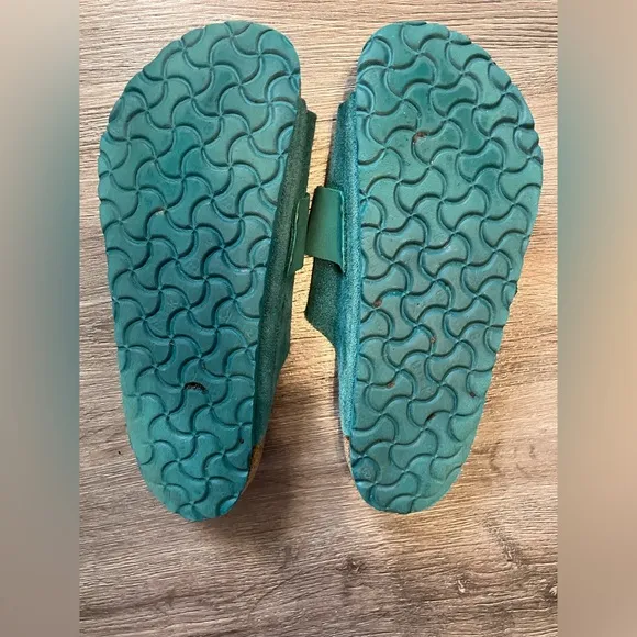 Birkenstock Kyoto Dark Teal Nubuck/Suede Leather Sandals Size 39