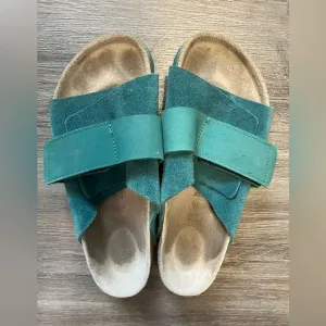 Birkenstock Kyoto Dark Teal Nubuck/Suede Leather Sandals Size 39