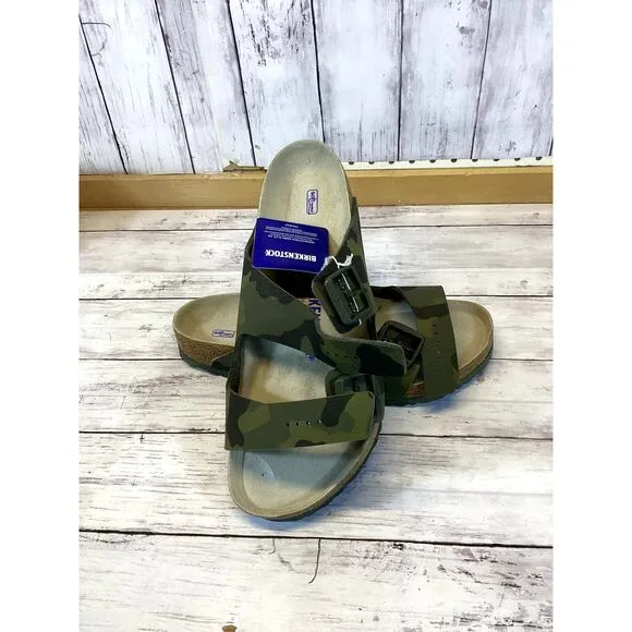 Birkenstock Men’s Narrow Zurich Green Camo Slides Sandals