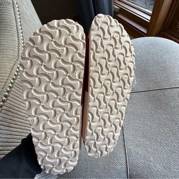 Birkenstock Two-Tone Sandals in Beige and Burgundy