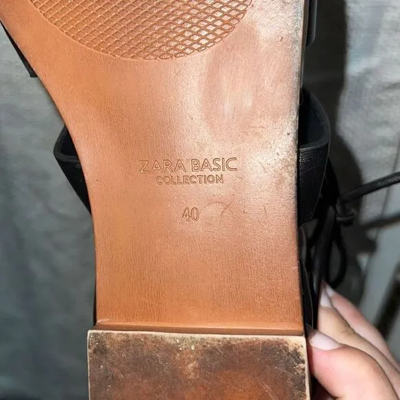 Black Zara Basic Collection Gladiator sandals, size 9.5