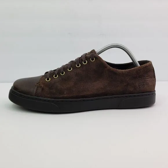Born Bayne Mens Size 9 Brown Suede Lace Up Casual Low Sneaker Shoes H38623