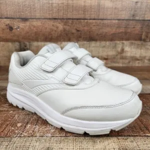 Brooks Addiction Walker V-Strap 2 Men's Sz 10 D White Hook &amp;‎ Loop Walking Shoes