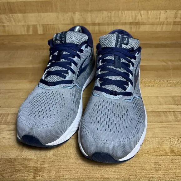 Brooks Beast 20 Men’s Size 10.5b Medium Gray And Blue Shoes Sneakers Walking