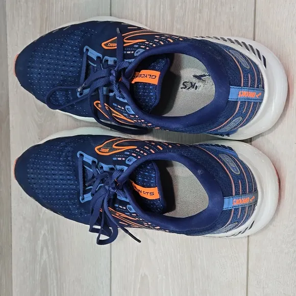 Brooks Men'sGlycerin GTS 20 Blue&amp; Orange Running Shoes Sz 12 Medium D