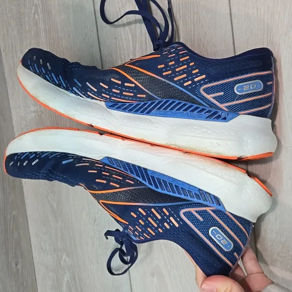 Brooks Men'sGlycerin GTS 20 Blue&amp; Orange Running Shoes Sz 12 Medium D