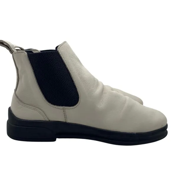 Bueno Womens Shoes Scout Chelsea Boots Sz 6.5 White Leather Ankle Booties Casual