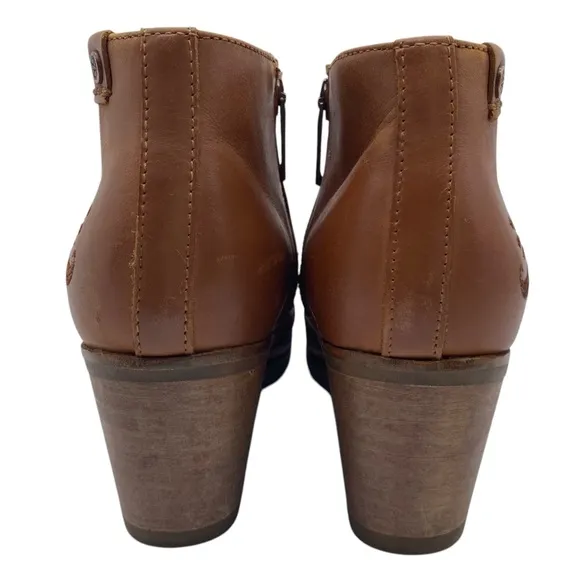 Bussola Womens Shoes Reikiavik Roxane Boots 7 Brown Leather Embroidered Casual