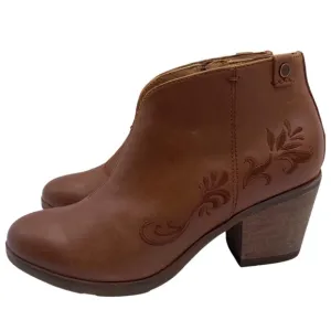 Bussola Womens Shoes Reikiavik Roxane Boots 7 Brown Leather Embroidered Casual