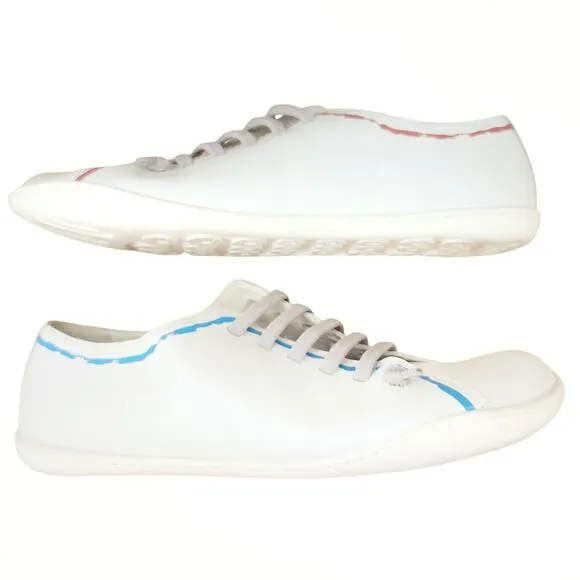 CAMPER Peu Twins leather slip on low top sneakers casual shoes white multi 41 10