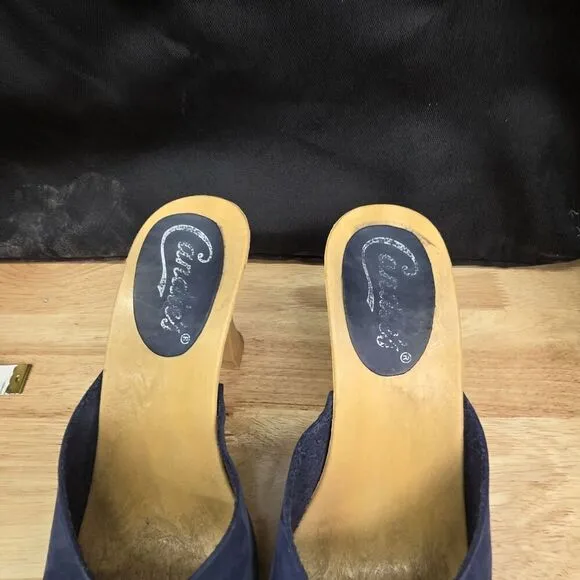 Candies Vintage Original Sandals Royal Blue 7.5 / 38 Made In Italy 1980's