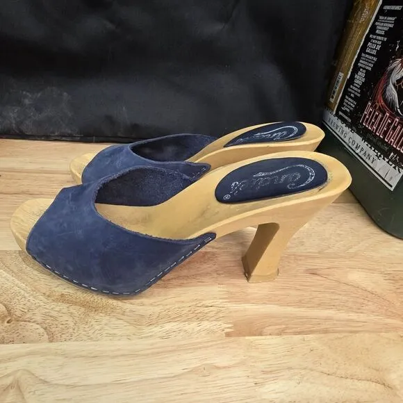 Candies Vintage Original Sandals Royal Blue 7.5 / 38 Made In Italy 1980's